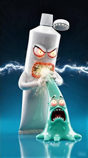 Toothpaste Monster Attack 😱🦷 #Shorts #3danimation #animation #cartoon