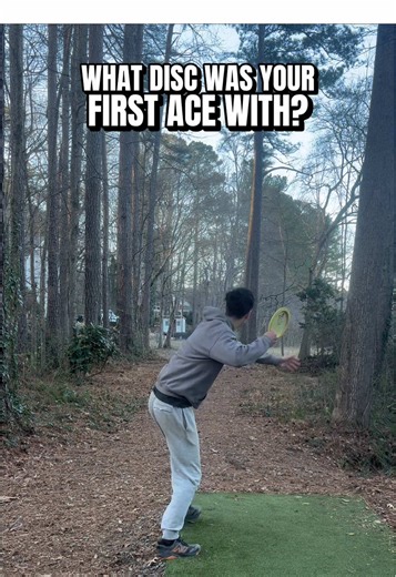 My first ace was with a MVP Pyro. It was my favorite disc and as a forehand only player at the time, I hit it with a backhand👀 @Zak Geiger - - - #discgolf #ace #acedisc #disc #discgolflife