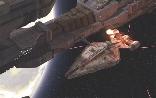 星球大战 Recusant级星际轻型驱逐舰摧毁阿奎腾斯级星际轻型巡洋舰