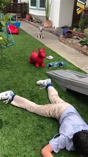 POV: riding your sisters Peppa Pig scooter down your brothers plastic roller coaster