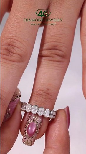 Oval Diamond Eternity Band 💍 Bezel Setting Elegance