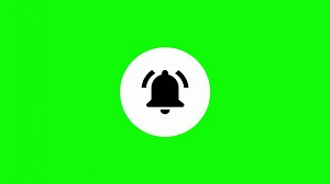 Download Black Ringing Bell Notification Icon on Green Background. Social Media Icon on Green Screen. bell notification Icon on Chroma Key. This is Animation Video of Bell Icon. Yellow Color Ringing Bell Icon. for free