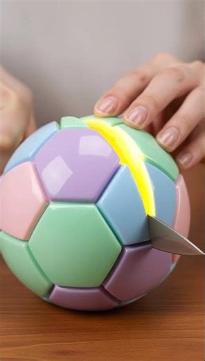 Satisfying ASMR Slice of a Glossy Pastel Jelly Soccer Ball in 8K #satisfyingslice,#jellyasmr #asmr