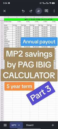 MP2 Savings Calculator: 5 Year Term & Annual Payout | Part 3