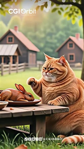 CGI Orbit™ on Instagram: "Coco Chubby Cat’s Wild Prank: Blows Up Bunny House, Throws Epic Roast Party! 🐰💣🎉 | CGI Orbit Watch Coco Chubby Cat’s hilarious prank as she sets off a bomb near the bunny house, scares all the bunnies out, and then takes them home for food and an epic roast party! Note: This is an AI-generated video created just for fun and entertainment. #CocoCat #BunnyPrank #ViralVideo #Shorts #ForYou #Trending #CuteAnimals #FunnyCats #CatLovers #AnimalLove #MustWatch #YouTubeShort