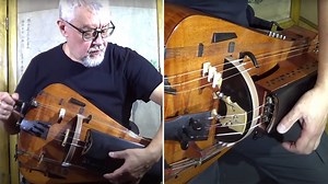 Hurdy-gurdy player cranks out a dark medieval melody to give you goosebumps