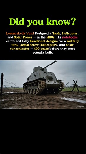 Leonardo da Vinci Designed a Tank and Helicopter in the 1480s