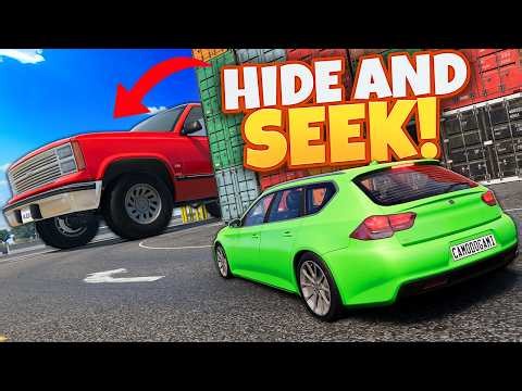 Hide & Seek But Our Cars Are TINY and GIANT in BeamNG Drive