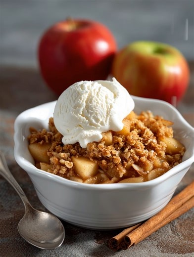 Old-Fashioned Apple Crisp Ingredients For the Apple Filling 6 medium apples (Granny Smith, Honeycrisp, or a mix), peeled, cored, and sliced 1/4 cup granulated sugar 1 tablespoon all-purpose flour 1 teaspoon ground cinnamon 1/4 teaspoon ground nutmeg 1 tablespoon lemon juice For the Crisp Topping 1 cup all-purpose flour 1 cup packed light brown sugar 1 cup old-fashioned rolled oats 1/2 cup cold unsalted butter, cut into cubes 1/2 teaspoon salt Instructions Prep the Oven and Pan: Preheat your oven