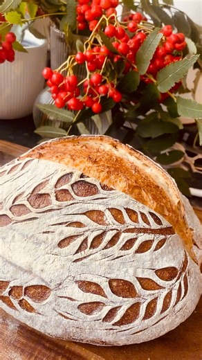 🌾 Easy Wheat Stalk Bread Scoring | Beginner-Friendly Sourdough Art #breadart #sourdough #shorts