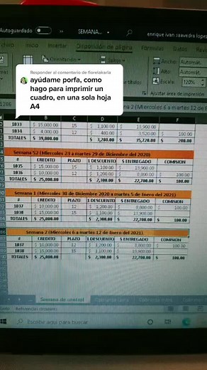 Cómo numerar en Excel al imprimir en la misma página