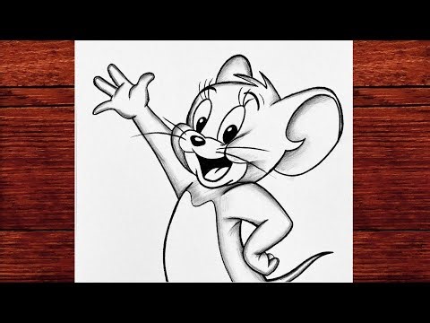 How to Draw Cute Jerry Step by Step - Easy Drawing Guide for Beginners - Simple Cartoon Art Tutorial
