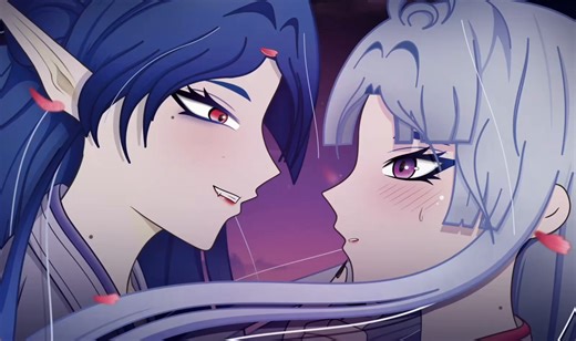 Anime-style love scene / Book visualization