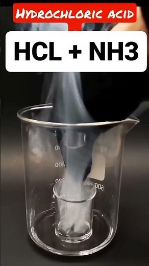 Reaction HCl + NH3 #chemistry #reaction #hcl #neutralization