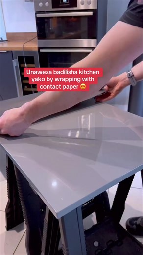 Why demolish your cabinets when you can cover them up? Yes you heard that right! With contact papers you get something not only visually appealing but also durable. #contactpaperkenya #kitchenrenovation #kitchencabinetwrapping #waterproofwallpapers #kitchenwrapping