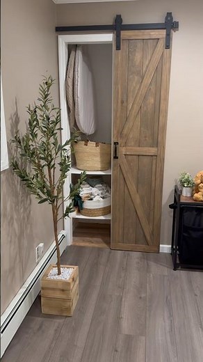 Full build from start to finish on this custom barn door for our nursery #diy #nurserydesign