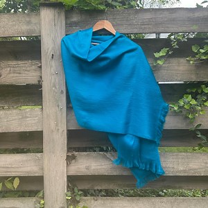 Alpaca Shawl Blue Turquoise - Etsy