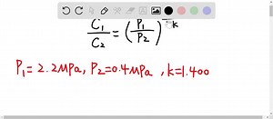 Air expands isentropically from 2.2 MPa and 77^∘ C to 0.4 MPa. Calculate the ratio of the initial to the final speed of sound. | Numerade