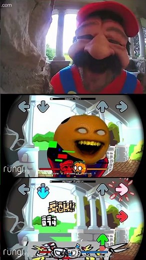 Ring Cam Mario with Orange & Cuphead - FNF Mod - Friday Night Funkin Mobile Game