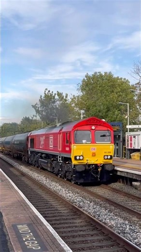 DB cargo class 66 powers past past Willington with amazing tone
