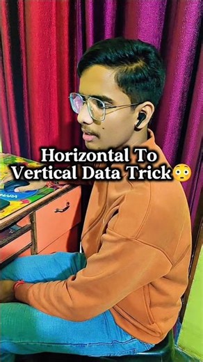 Excel data horizontal To Vertical | excel data transpose kaise kare #shorts #short #viral #trending