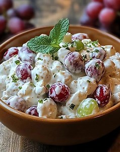 3.8K views | Creamy Grape Salad Ingredients: 4 cups seedless red grapes, halved 4 cups seedless green grapes, halved 1 package (8 oz) cream cheese, softened | Rebecca Recipes | Facebook