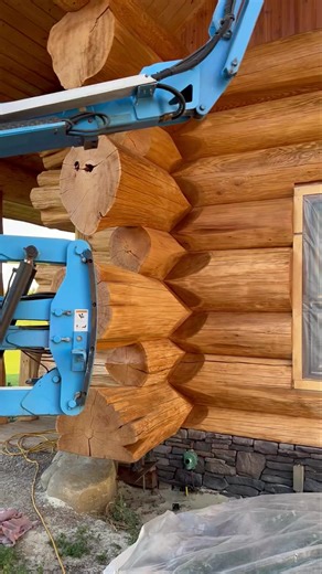 1.6M views · 29K reactions | Jonas is giving our house a fresh coat of Timber Pro XP stain, Timber pro has been our Go to stain for many years!! We even developed a custom color with them | Langberg Log Homes | Facebook