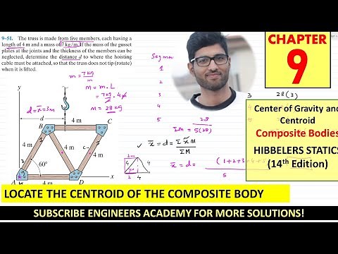9-51 Centroid of Composite bodies or Shapes | Chapter 9 ( Hibbeler Statics 14th) Engineers Academy