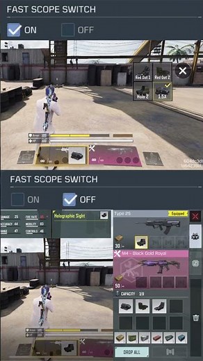 Fast Scope Switch Setting On vs Off - CODM #shorts #viralshorts