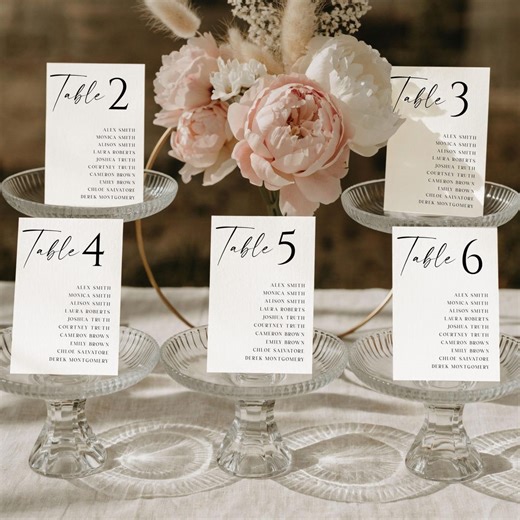 Modern Script Wedding Seating Chart Template, Wedding Table Numbers, Seating Plan, Editable Instant Download, Rustic Elegant Black, TN-TM3 - Etsy
