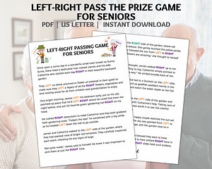 Left Right Game, Pass the Prize, Ice Breaker Game, Senior Citizens Games, Brain Games, Pass the Gift, Family Game Night - Etsy