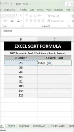 SQRT Formula in Excel | Square Root Calculation Made Easy | Excel Beginners