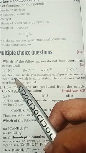 #Q1 #PYQ #coordinationcompounds #Class12th #shorts #viral #trending