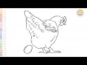 Hen and Egg drawing easy | Bird drawing tutorial | How to draw A Hen step by step | #artjanag