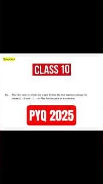 3 Marks Coordinate Geometry PYQ | Class 10 Maths CBSE 2025 #maths #cbse2025 #coordinategeometry