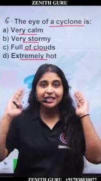 The eye of a cyclone is || By Nikki Ma'am #nikkipandit #zenithguru #education #class8 #viral