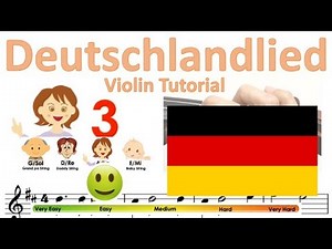 National Anthem of German - Das Deutschlandlied sheet music and easy violin tutorial