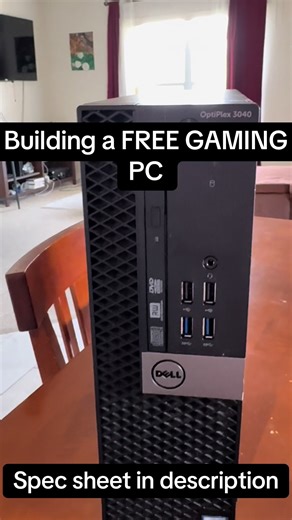 Building a FREE sleeper PC for my brother 🔥🔥 Specs : i5-6500 (i7-6700k) soon AMD RX6400 315W PSU 16 GB DDR3 Not a bad little cheap build like I said I used these same specs for a over a year ran all my games super smooth with no problems #optiplex #pcgaming #pcbuild #sleeperbuild