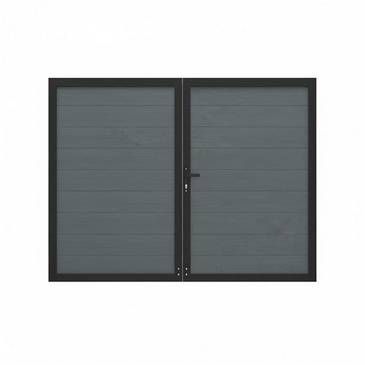 Check The Home Depot's Q&A Before Buying: mondaria Outdoor 6 ft. W x 6 ft. H Gray Composite Panel Fence Gate Kit for Garden Privacy