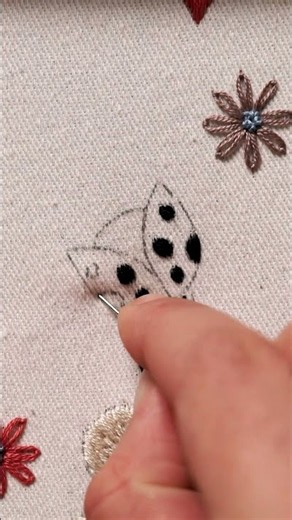 How to Embroider a Lady Bug 🐞 | Part 1 | Hand Embroidery Tutorial
