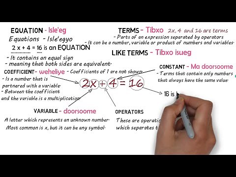 Barashada Xisaabta - Algebra - Casharka 2aad - Algebra Terminology