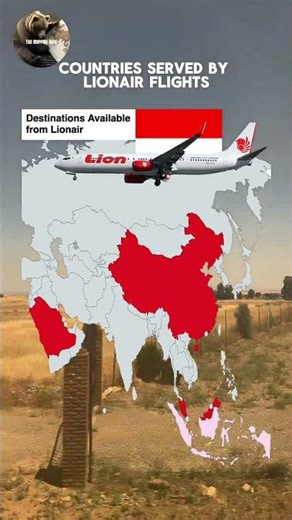 Countries served by Lionair 🇮🇩Flight Routes 🌍🛫