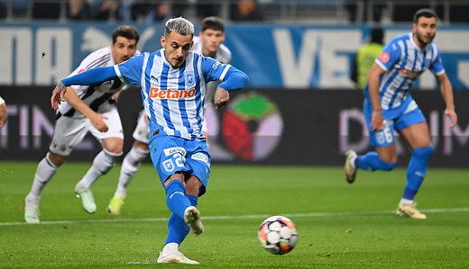 Universitatea Craiova - U Cluj 1-0, în etapa 25 din Superliga. Oltenii se apropie la două puncte de formația ardeleană, iar FCSB poate termina runda pe primul loc