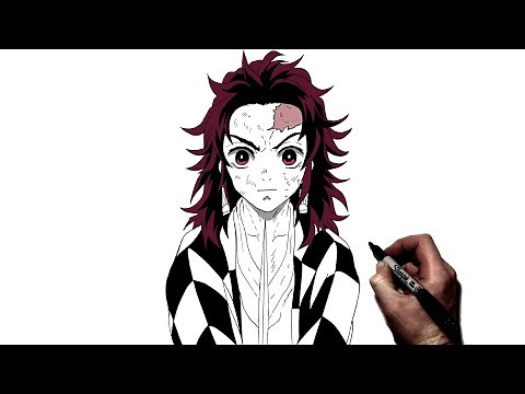 How to Draw Tanjiro (Long Hair) | Step By Step | Demon Slayer