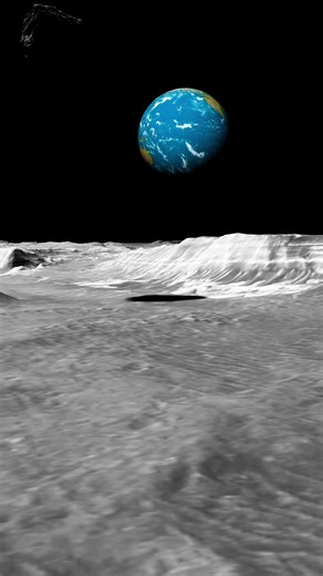 Earth rotating in space and Meteorite Attack #moon #planet #universe