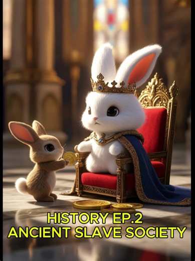 History Ep. 2 – Ancient Slave Society After equality faded, power took root in land—and religion sealed it. Rulers claimed not just to own the land, but to be gods. Welcome to the age of kings, slaves, and divine authority. The foundation of every ancient civilization begins here. #history#ancient#power#shorts#education#bunny#rabbit#cute