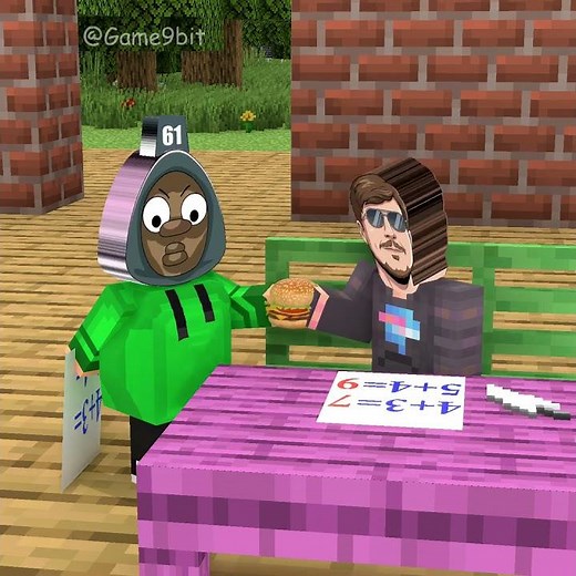 Sprunki 61 swaps his math test with MrBeast and the ending! 😁👍