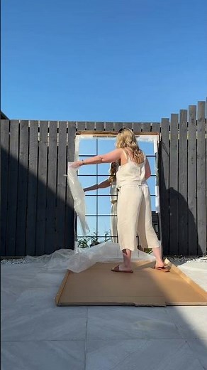 Brooklyn Industrial Window Mirror Unboxing styled in the Garden | Outdoor Mirror by William Wood