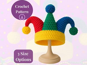 DIY Crochet Jester Hat Pattern: Mardi Gras Cosplay (customizable) - Etsy UK