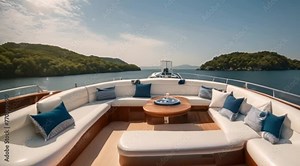 private boat on deck, luxury and expensive, jacuzzi